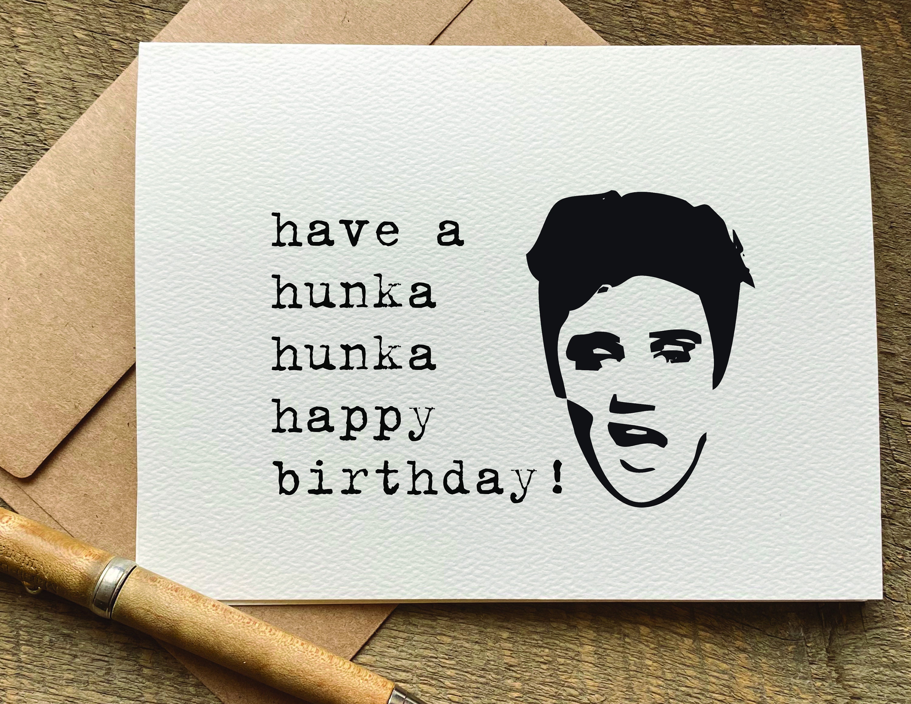 Elvis birthday card have a hunka hunka happy birthday etsy