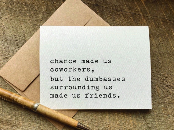 chance made us coworkers / funny card for coworker / coworker birthday card / work bestie / gift for coworker friend / co-worker card