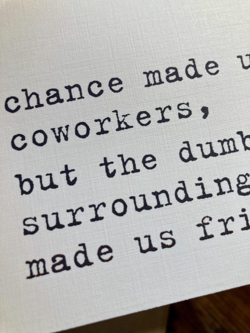 chance made us coworkers / funny card for coworker / coworker birthday card / work bestie / gift for coworker friend / co-worker card image 3