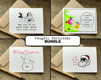 Lot de cartes de vœux / cartes de Noël coquines / lot de cartes amusantes / lot / cartes de vœux pour adultes / variété / père Noël sexy / assorti