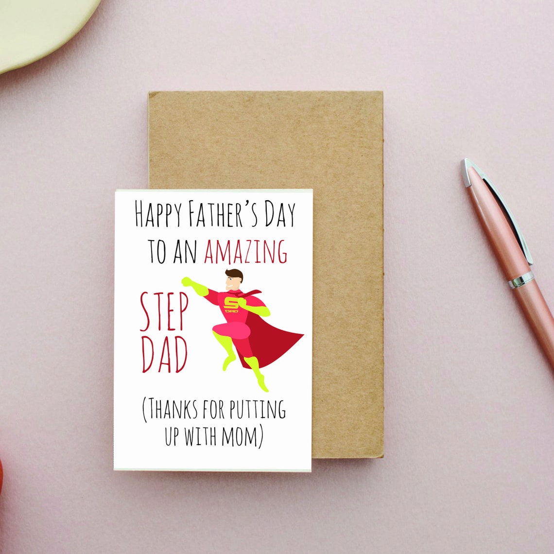 Printable Greeting Card Step Dad Father's Day Card | Etsy