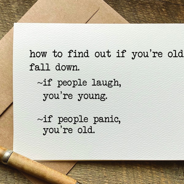 funny birthday card for him / how to find out if you're old / husband birthday card / for her / 50th birthday best friend / snarky humor