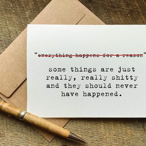 self care gift box idea / sympathy card / everything happens for a reason / encouragement cards