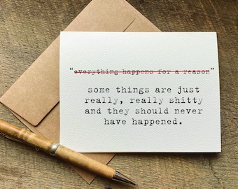 self care gift box idea / sympathy card / everything happens for a reason / encouragement cards