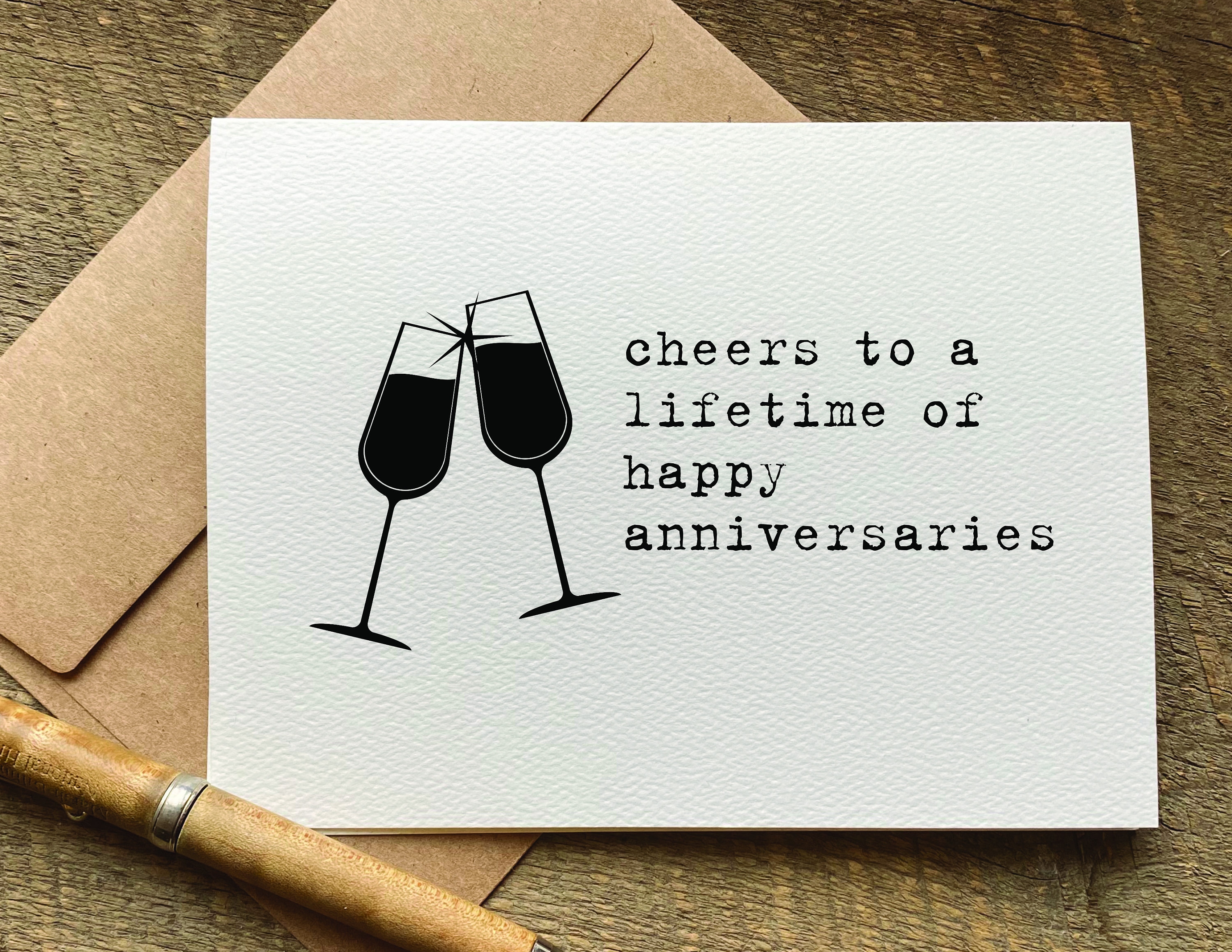 Happy Anniversary Card / Cheers to a Lifetime of Happy