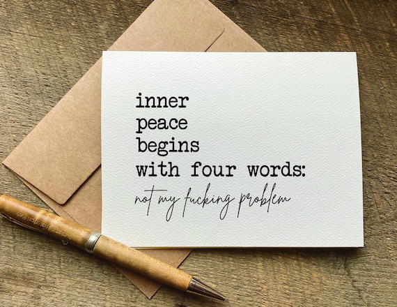 quotes about life / not my fucking problem / funny birthday card for her / snarky greeting card / encouragement card / self care gift box