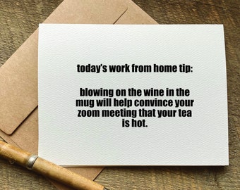 funny birthday card for her / today's work from home tip / coworker birthday card / quotes about life / coworker leaving gift / new job card