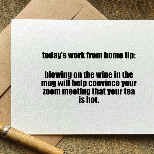 funny birthday card for her / today's work from home tip / coworker birthday card / quotes about life / coworker leaving gift / new job card