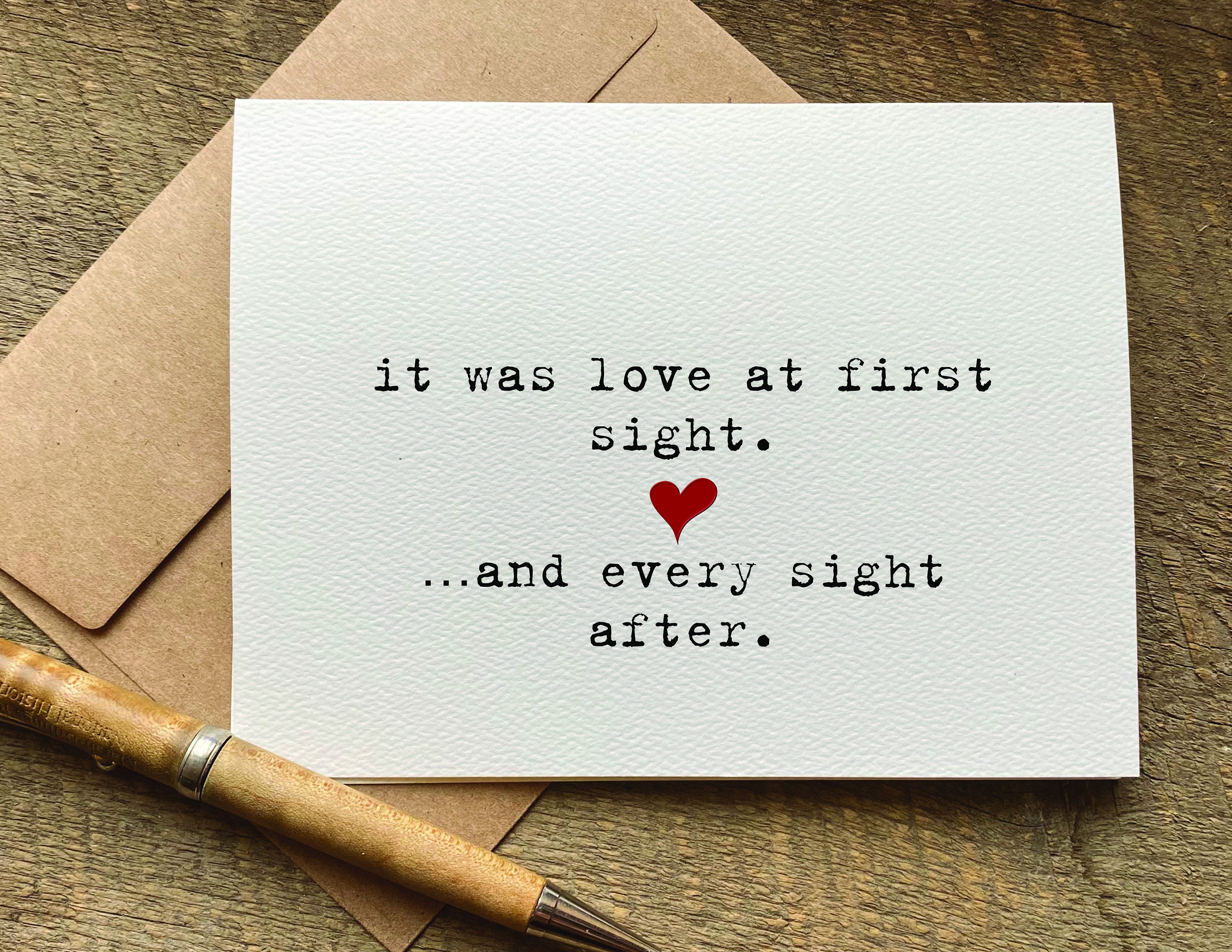 Romantic card it was love at first sight and every sight after valentines day card anniversary card love quotes - 日本