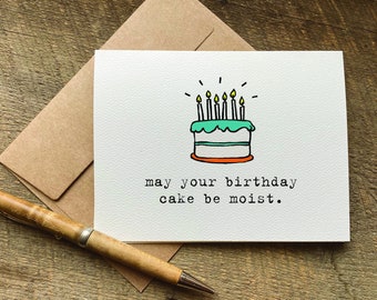 funny birthday card for her / may your birthday cake be moist / 50th birthday gift for women / best friend birthday card / snarky humor