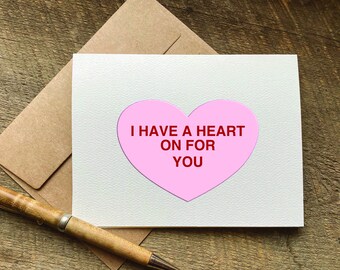 valentines for her / i have a heart on for you / naughty valentines / valentines day gift for her / fiance valentine