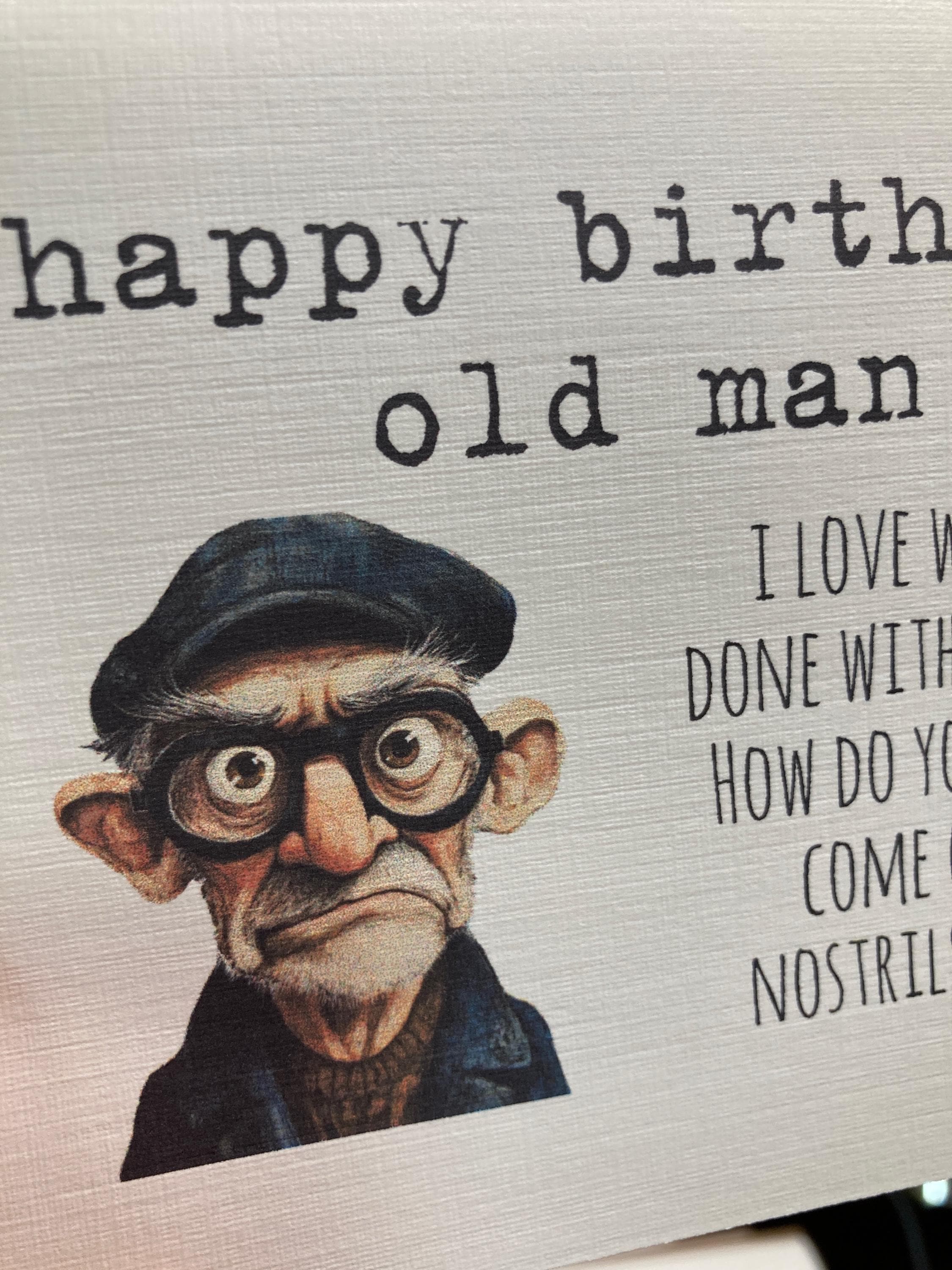 Happy Birthday Old Man / Funny Birthday Card for Him / Quirky Grandpa ...