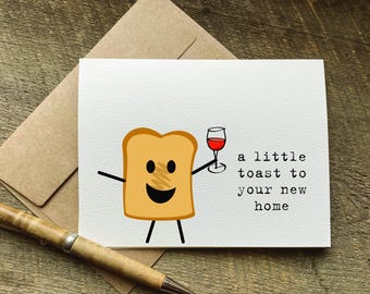 panier-cadeau de pendaison de crémaillère / un petit toast à votre nouvelle maison / carte de nouvelle maison amusante / cadeau de clôture pour agent immobilier / déménagement d'un ami