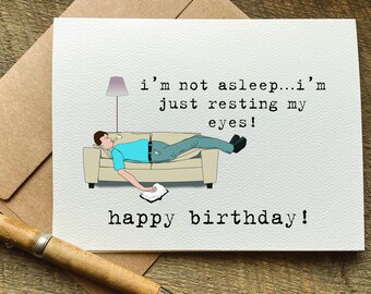 funny birthday card for dad / i'm not asleep i'm resting my eyes / rude birthday card / funny birthday card for him / for husband