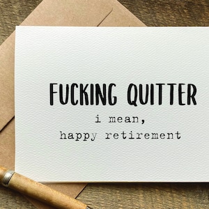 Tarjeta de jubilación graciosa / Maldito cobarde. Quiero decir, feliz jubilación / Regalos de jubilación para hombres / Adiós colega