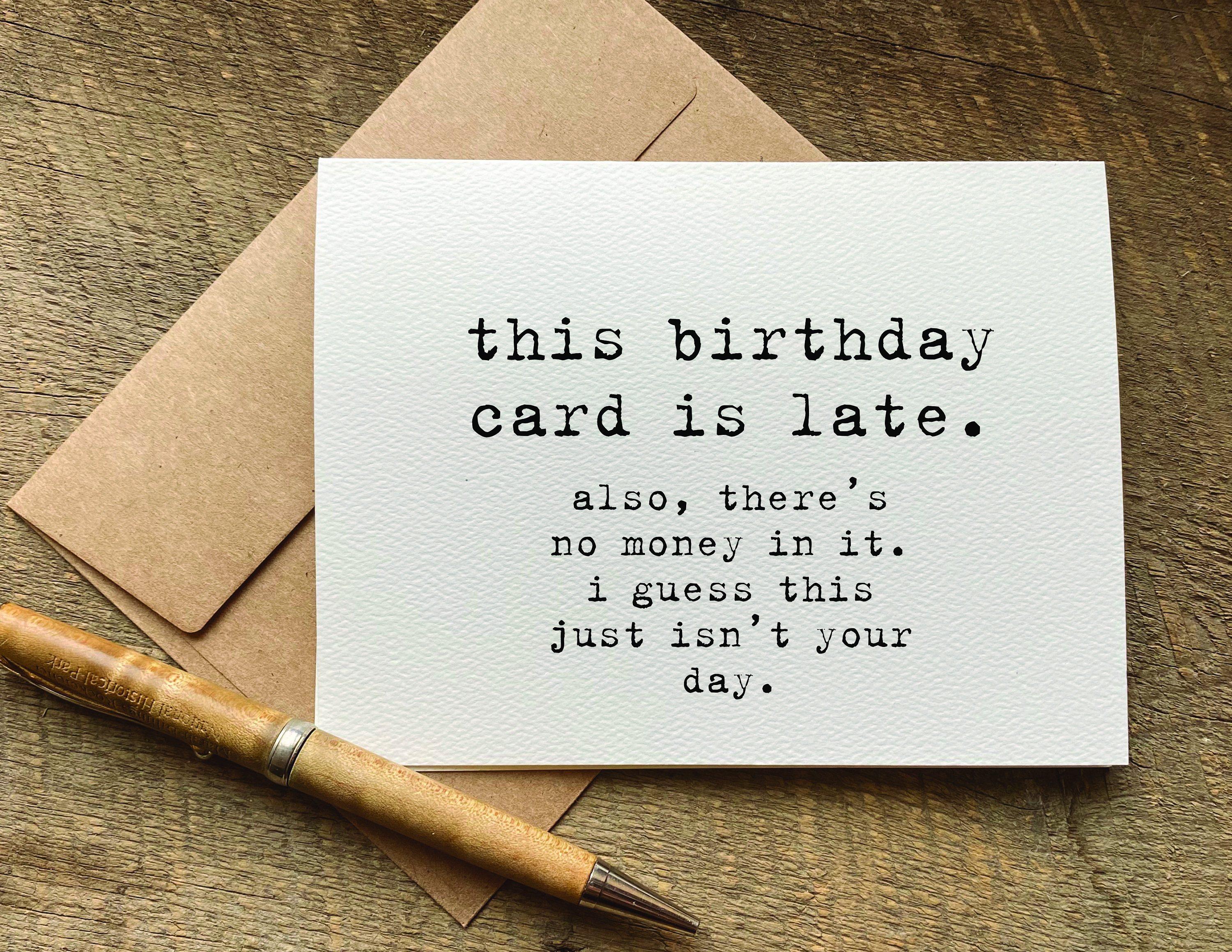 Tarjeta de cumpleaños atrasada / Esta tarjeta de cumpleaños llega tarde / Tarjeta de cumpleaños atrasada divertida / Olvidé mi cumpleaños