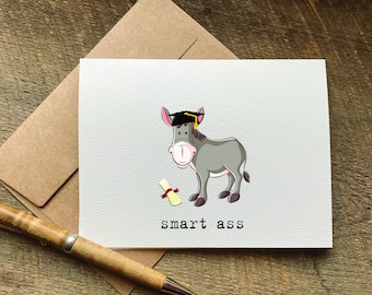 funny graduation cards / smart ass / masters degree / graduate gift basket box idea