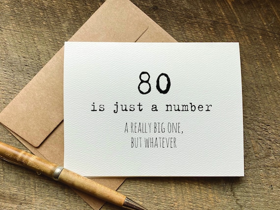 Just A Number 80s Birthday Card Just A Number 80s Birthday Card