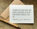 best friend birthday card / the hardest part about being your friend / just because card / bestie gifts / thank you card