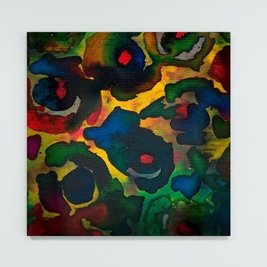 Cuadro abstracto colorido manchas
