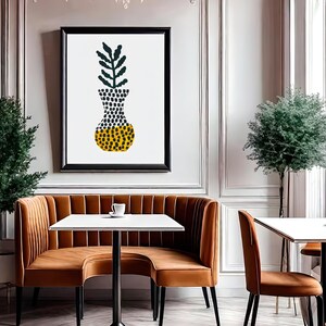 Skandinavische Wandkunst mit einem Blumentopf-Grafikdesign, ein botanischer Druck, perfekt für nordische Innenräume