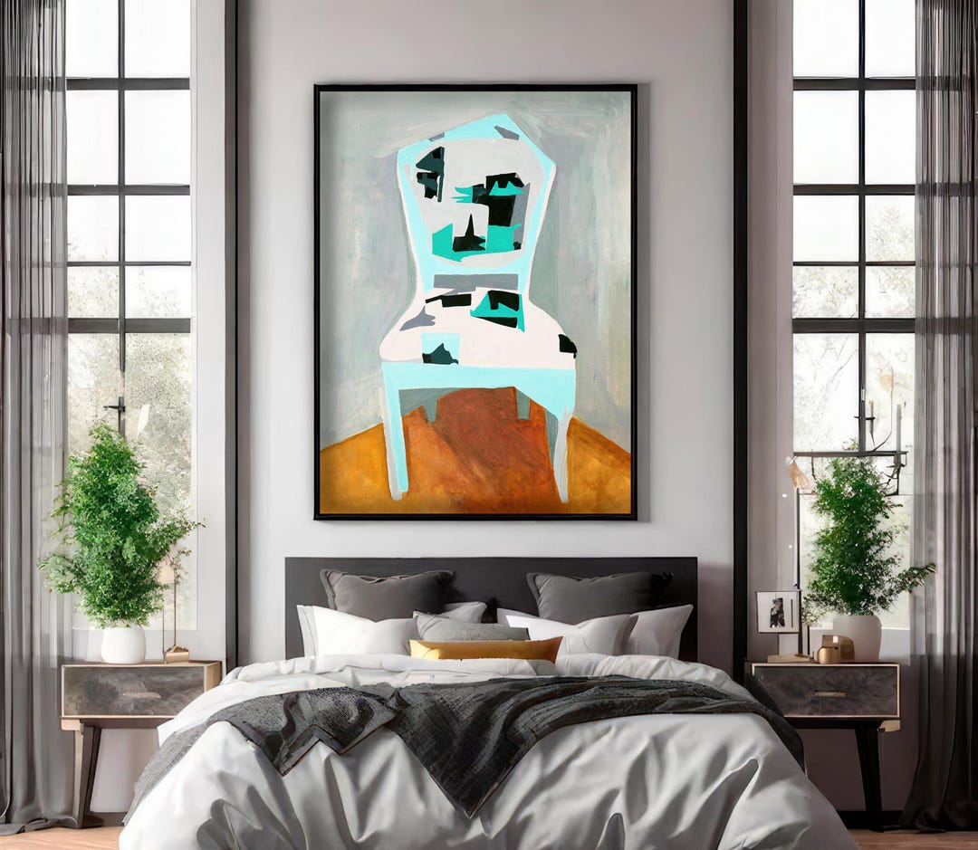 Modern Chair Art Print – Geometric Abstract Furniture Design ...