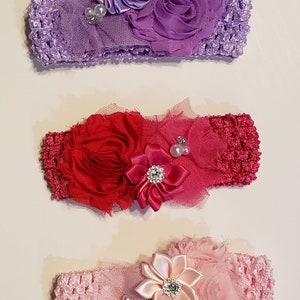 Newborn, Reborn Doll Headband with flower decorations