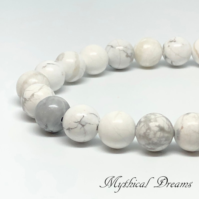 Reduces Stress Patience Natural Handmade 8mm Howlite Bracelet Gemstone Gift Guardian Stone