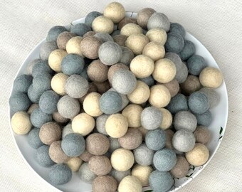 Pastel Wool Felt Balls - 2cm Handmade Pom Poms, 100 Pieces