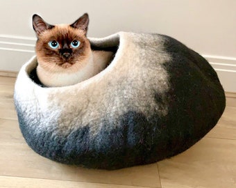 Cat Cave-Cat Bed-Pet Bed-Cat House-Pet Furniture-Eco Friendly-100% Natural Wool-Cat House-Decorative Cat Bed-Organic-Pet Gifts-Free Shipping