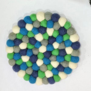 Coasters-Absorbent Tea Coasters-Set of 6 or 8 Felt Wool Coaster-Home Decor Accessory Coaster for Drinks-Office Coaster-Felt Ball Coaster-