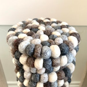 Christmas Gifts-Felt Coaster-Felt Wool Coaster-Rainbow Tea Coasters Coasters for Drinks Set of 6-Home Decor-Felt Ball-House warming gift