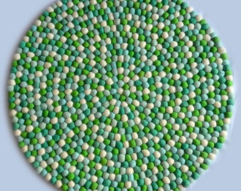 Multicolor Felt Ball Rug: Handmade Wool Mat, Nursery Decor