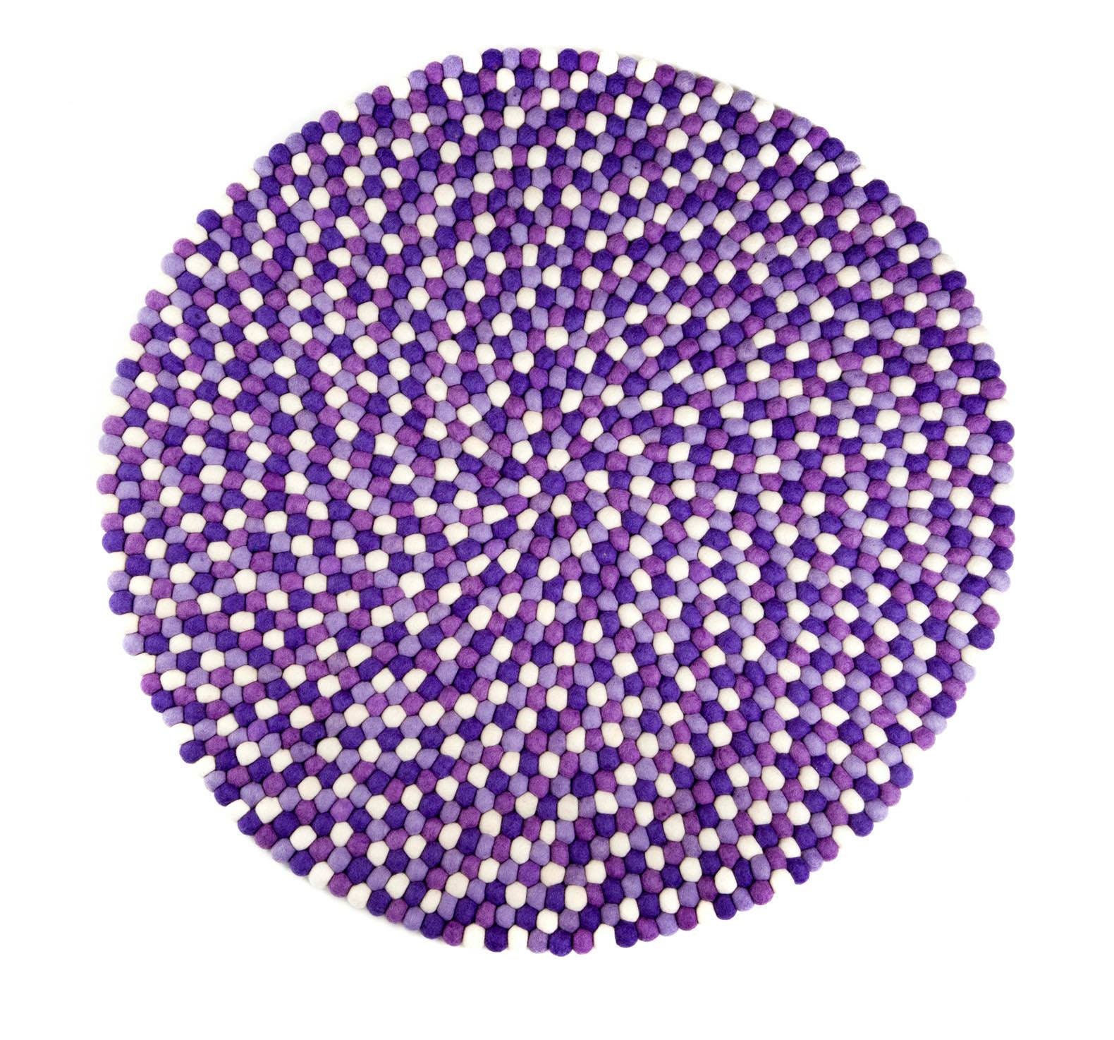 Felt Purple Ball Rug - Woollyfelt