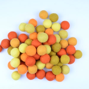 Filz Pom-Poms 100 Stück -2cm Orange Multi Filz Pom-Poms-Handgefilzte Filzbälle-Großhandel lose Filz Pom-Poms -Fair Trade-100% Wolle-KOSTENLOSER VERSAND-DIY Filzbälle