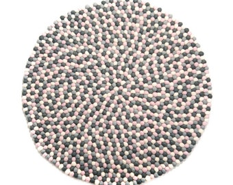 Handmade Wool Felt Ball Rug: Pastel Nursery Decor, Fair Trade