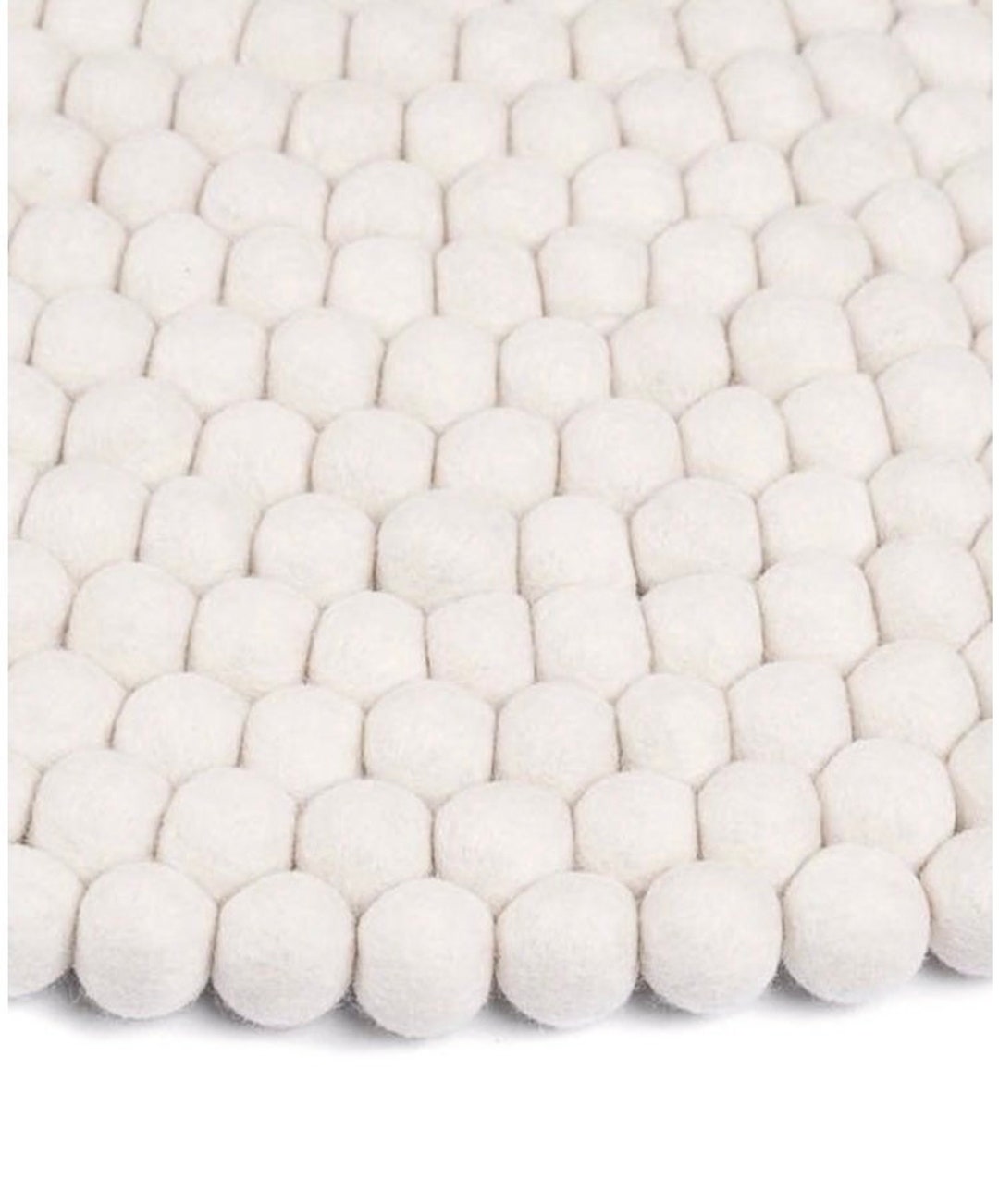 Whitte Floor Rag Felt Ball Rug-white Floor Rug Carpet-40cm Wool Felt Rug-room Felt ...