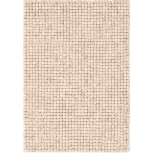Wool Ball Custom Size Rug-Wool Ball Rug-Felt Ball Rug-Beige Oatmeal Carpet-40cm wool felt rugs--Fair trade-100% Wool-Free Shipping-Customize