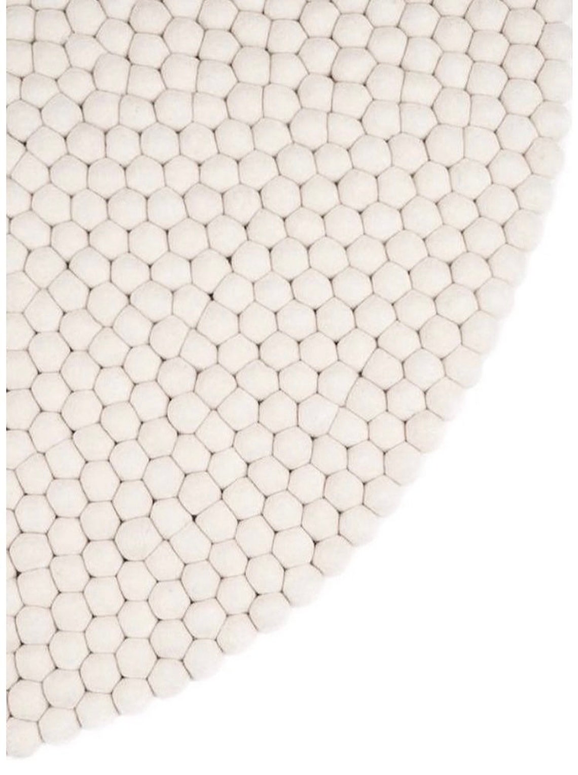 Whitte Floor Rag Felt Ball Rug-white Floor Rug Carpet-40cm Wool Felt Rug-room Felt ...