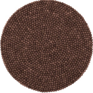 Felt Ball Rugs-Felt Rugs-Brown Floor Rugs-40 cm-140 cm-Room Felt Carpet-Fair Trade-100% Wool-FREE SHIPPING-Felt Ball Round Rugs-Ecological