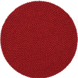 Felt Ball Rugs-Red Felt Rugs-Multicolour Round Felt Mat 40 cm-140 cm-Room Felt Carpet-Nursery Decor-Home Decor-Christmas Gifts-FREE SHIPPING