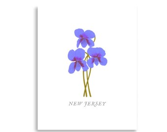 New Jersey State Flower, New Jersey Gifts, New Jersey Wall Art, New Jersey Wall Decor, New Jersey Home Decor, New Jersey Art Print, NJ Gift