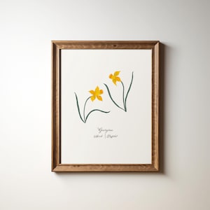 March Birth Flower Print Daffodil Personalized Gift 8x10