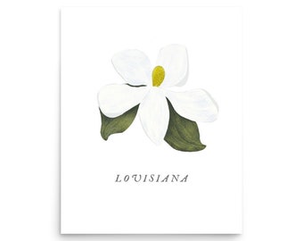 Louisiana Magnolia Wall Art, State Flower Art Louisiana Flower Print, Louisiana Gift Baskets, Louisiana Wall Art Print Louisianna Home Decor