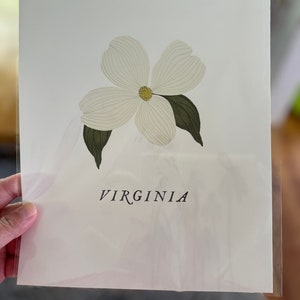 Virginia State Flower, VA American Dogwood, Virginia Gifts, Virginia Wall Art, Virginia Wall Decor, Virginia Art Print, Virginia Home Decor