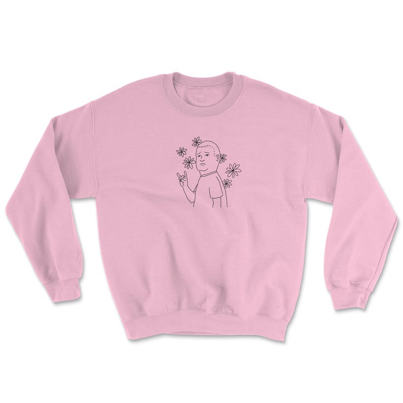 Bobby Flower Power Rock On T-Shirt, Sweatshirt, and Hoodie Sweatshirt Pink