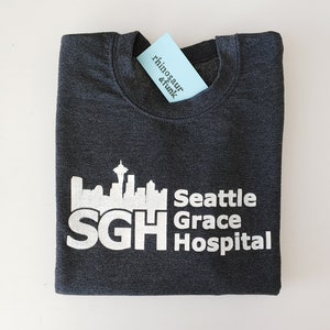 SGH Seattle Grace Hospital Crewneck Sweater - Grey&#39;s Anatomy Meredith Grey and Derek Shepard