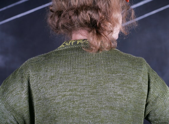 Vilten mosgroene TRUI trui chique hipster romantisch modeontwerp