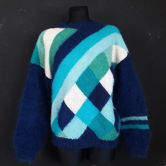 90s mohair wool hand knitted JUMPER sweater Chris… - image 1