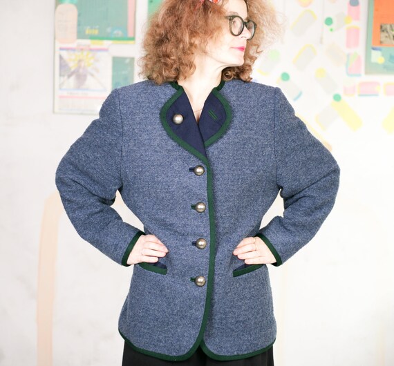 90s C A Dirndl BLAZER Cardigan Jaeger Alpen Germany Historical